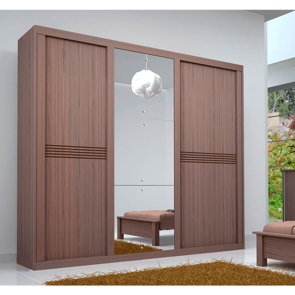 Guarda-Roupa 3 Portas, 4 Gavetas, com Espelho - Bom Pastor Vigor Alamo