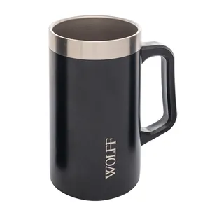 Caneca Térmica para Chopp/Cerveja Wolff Aço Inox 500Ml Preto