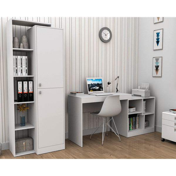 Mesa para Escritório com Nichos Moove, MDP - Esc3001 Branco