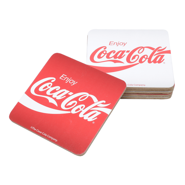 Conjunto Porta Copos Coca-Cola Enjoy da Urban, Cortiça/MDF, 10x10cm, 6 Peças - 43131