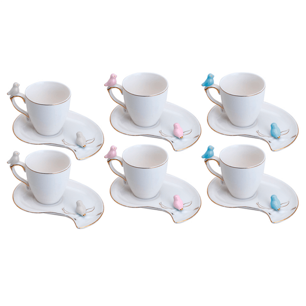 Conjunto de Xicaras para Café Wolff 6 Peças 90Ml Porcelana Branco Conjunto de Xicaras para Café Wolff 6 Peças 100Ml Porcelana Branco