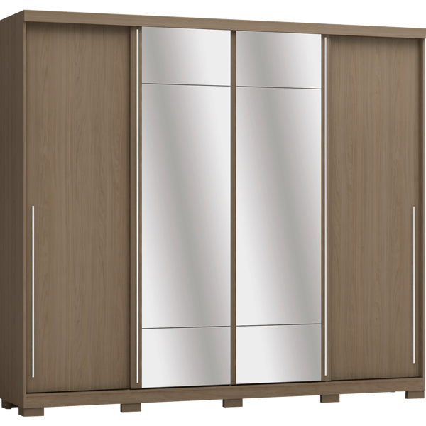 Guarda-roupa em MDP, 6 Gavetas, 3 Portas, com Pés - Kappesberg D558 Nature Fosco
