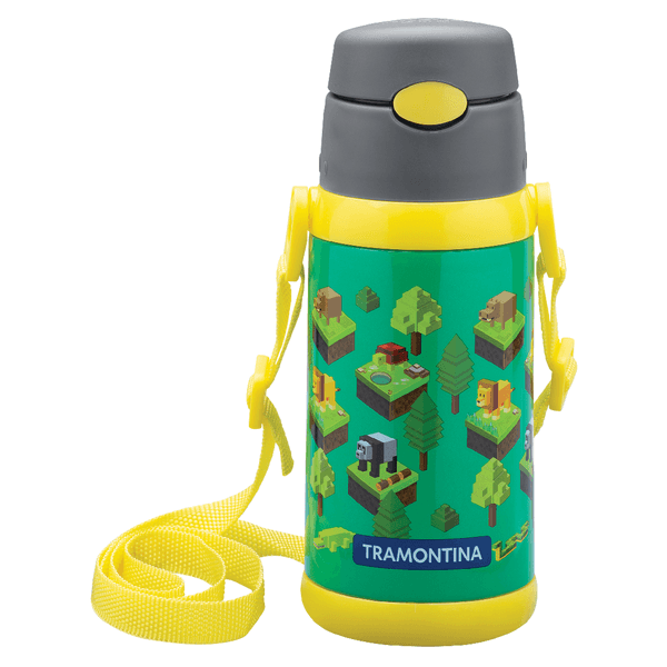 Garrafa Térmica Infantil Gaming Tramontina, 500ml, Aço Inox, Verde - 61647/057