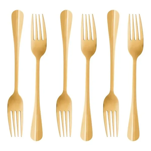 Faqueiro de Aço Inox Lyor Positano Dourado 24 Peças Dourado