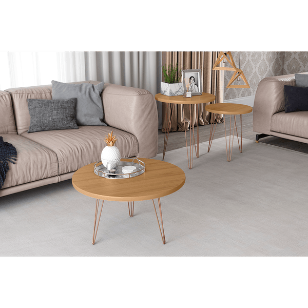 Mesa de Centro em MDF, Pintura UV, 3 Pés - Evolution Novare