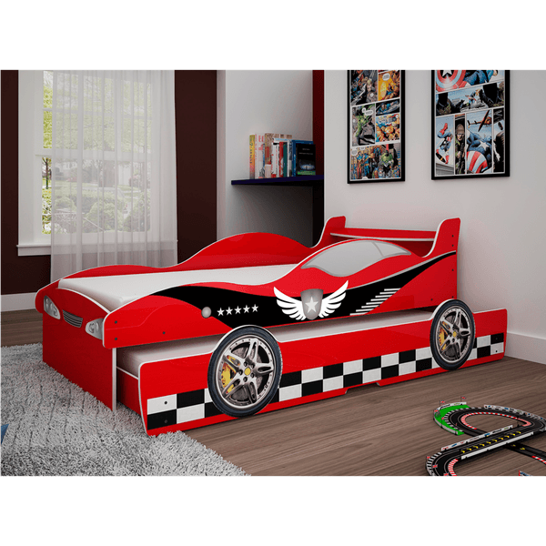 Cama Infantil Bibox Carro, MDF, Pintura UV - Gelius Enzo Vermelho