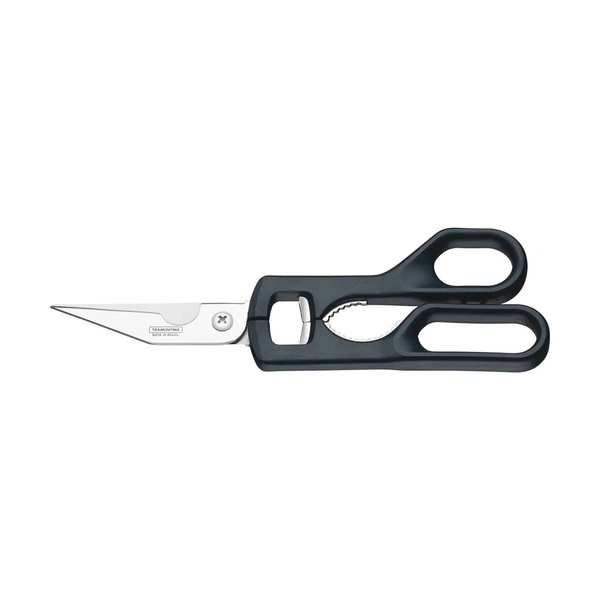 Tesoura de Cozinha Tramontina, Supercort, Lâmina em Aço Inox, Cabo Polipropileno Onix, Preta - 25920/169