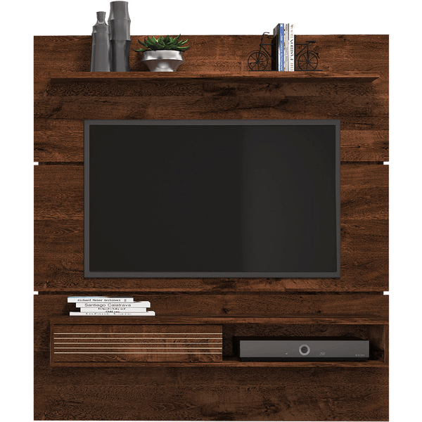 Painel para TV em MDF e MDP - Dj Móveis Santorini Rustic Malbec