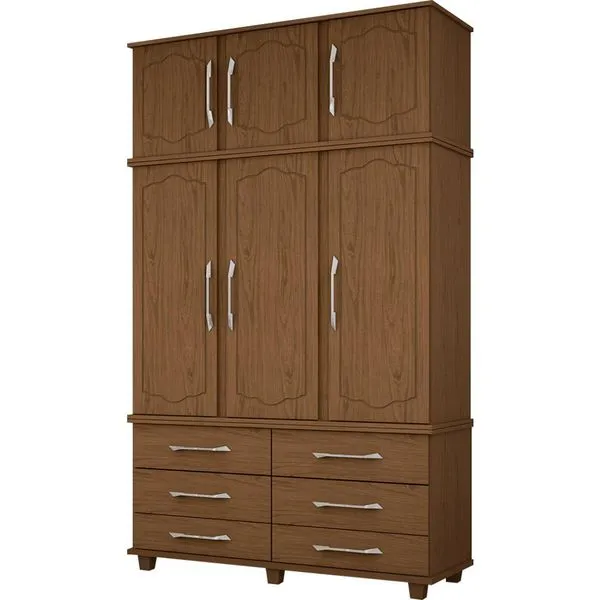 Guarda-roupa 6 Portas 6 Gavetas - Fabrimóveis Cristal Imbuia