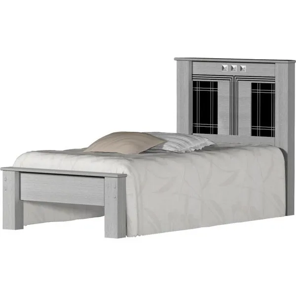 Cama Solteiro Pintura UV 90x190 - Geval Florença Carvalho / Preto