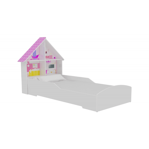 Cama Infantil em MDF e MDP, com Divisórias - Gelius Casinha Branco Acetinado