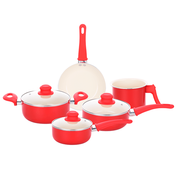 Conjunto de Panelas em Cerâmica Class Home 5 Peças Antiaderente Rubi 1916