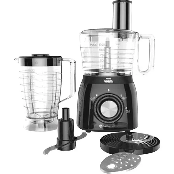 Multiprocessador de Alimentos 1.5L Walita Viva Collection RI7630 com Liquidificador e 2 Velocidades Preto 220V