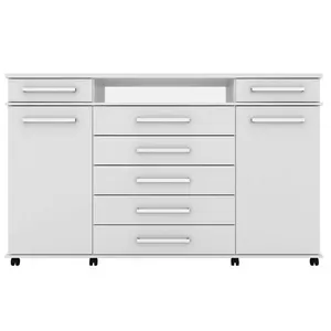 Cômoda Demóbile London com 7 Gavetas e 2 Portas Branco