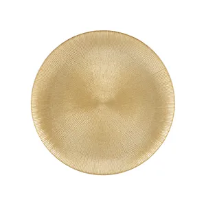 Sousplat Dots, Cristal, 33x2cm, Dourado - 27764