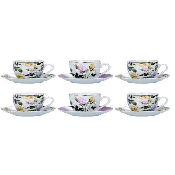 Jogo de Xícaras para Café Casa Ambiente Leda, 6 Peças, Porcelana - XICA076