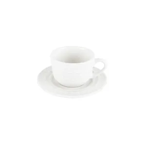 Conjunto de Xícaras Para Café Com Pires, Grace, Branco, 4 Peças, 80ml, Porcelana - 17578