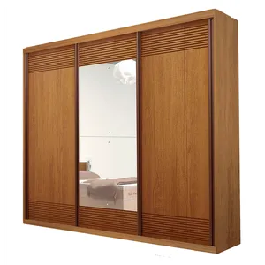 Guarda-Roupa Casal Penedo em MDF 3 Portas 6 Gavetas Bom Pastor Amêndoa