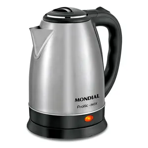 Chaleira Elétrica Mondial 1500W Desligamento Automático 2 Litros Preto/Inox CE-06 220V