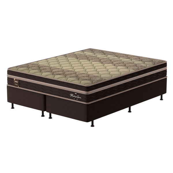 Conjunto Box Casal Queen, Espuma Selada, D28, 158x198cm - Marselha