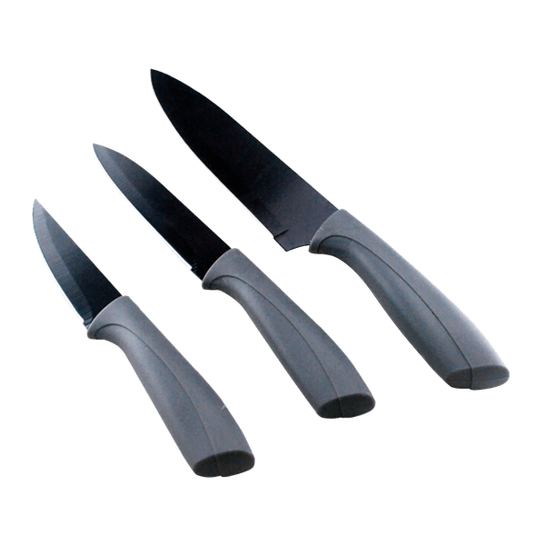 Conjunto de Facas Casa Ambiente, 3 Peças, Aço Inox - FACA015