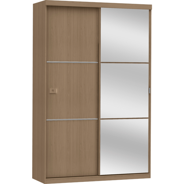 Guarda-roupa, Madeira MDF, 2 Portas de Correr, 2 Gavetas, Kappesberg - CBS742 Nature