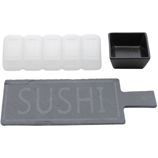 Conjunto Para Sushi Kawasaki da Lyor, 3 Peças, Ardósia/Cerâmica - 7253