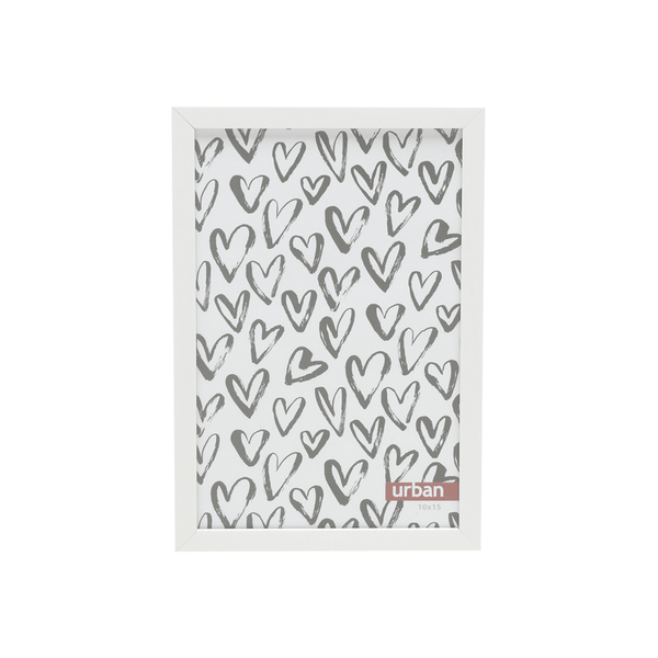 Porta-Retrato Basic White da Urban, Plástico, Branco - 42865