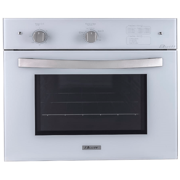 Forno de Embutir a Gás Built com Grill, 46L, 750W, Timer, Branco - Luxor 110V