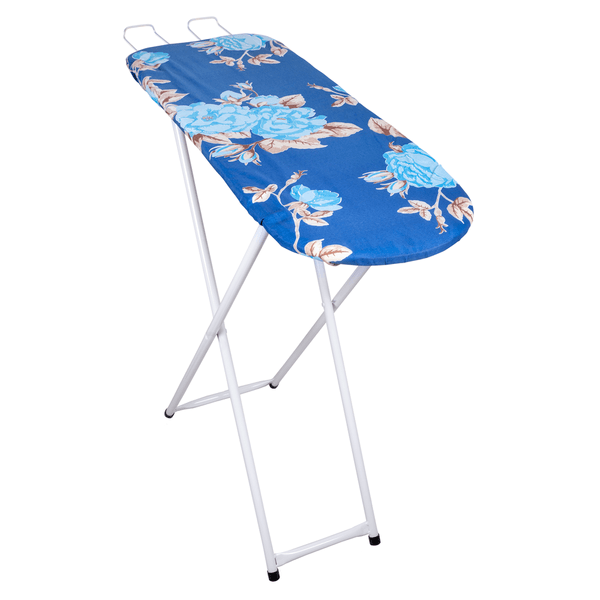 Tábua de Passar Roupas, Tampo em Madeira, Suporte para Ferro - Facile Plus Estampado/ Azul