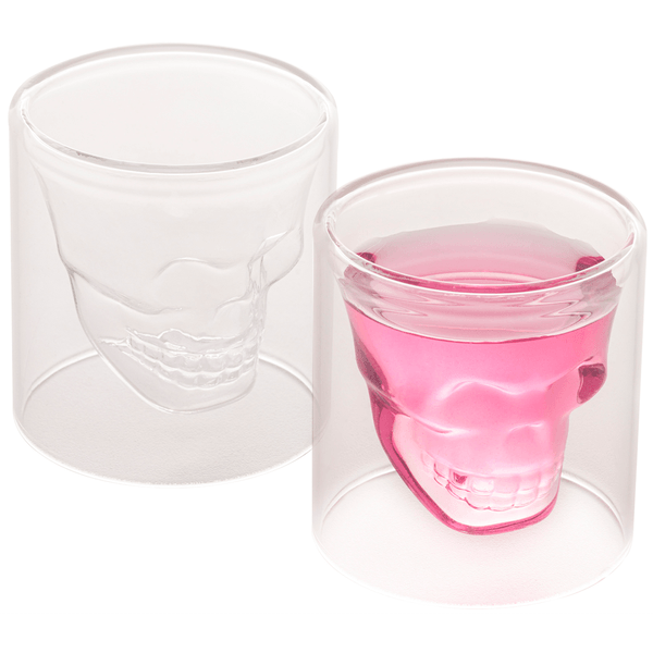 Conjunto 2 Copos Parede Dupla de Vidro Borossilicato Skull Lyor, 154ml - 1376