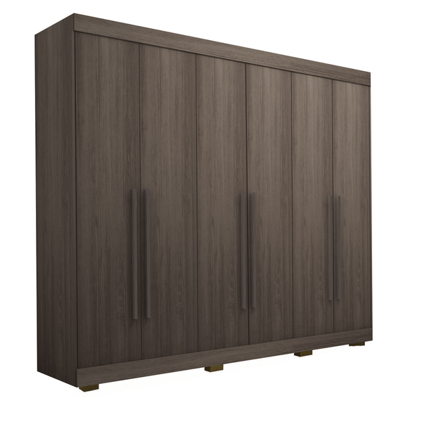 Guarda-Roupa Casal Windsor em MDF 6 Portas 6 Gavetas Bom Pastor Café