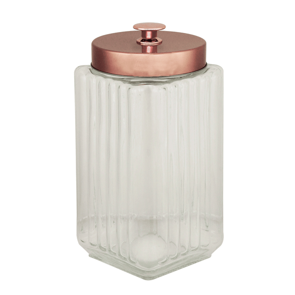 Porta Mantimentos Lyor, 2,3L, Com Tampa, Vidro/Metal - 7799 Porta Mantimentos Lyor, 2,3 L, Com Tampa, Vidro/Metal - 7799