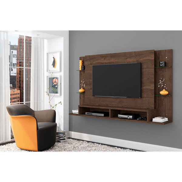 Painel para TV até 55'', 4 Prateleiras, 2 Nichos Organizadores - Malbec Madero