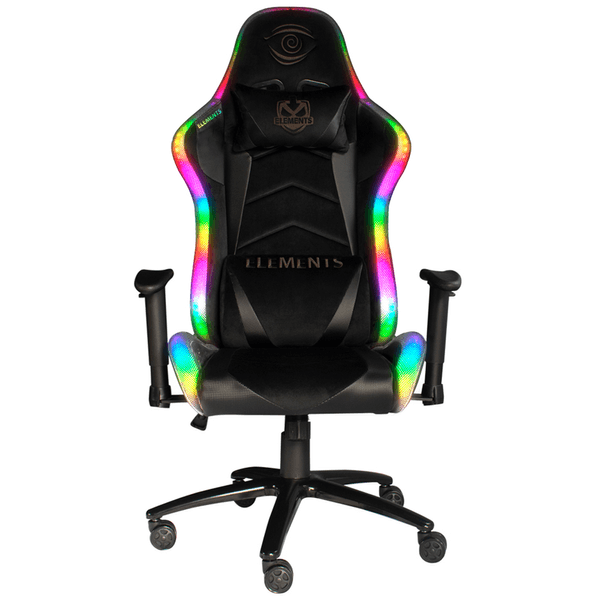 Cadeira Gamer, Encosto Reclinável, Altura Ajustável, Função Rotativa, Couro Carbonado - Veda Lux RGB Suede Preto