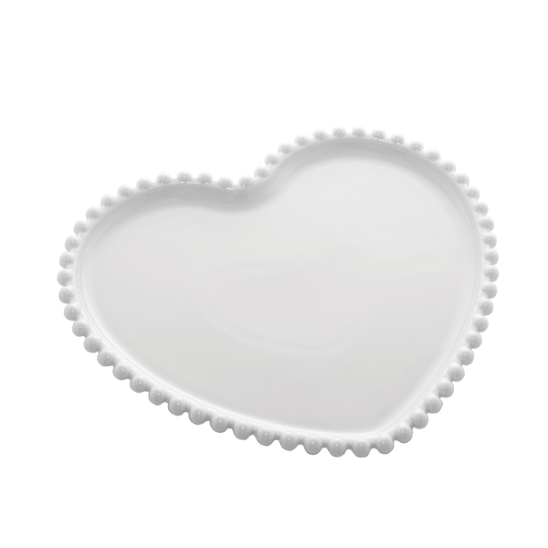 Jogo de Prato em Porcelana Beads da Bon Gourmet, 2 Peças, Branco - 28489