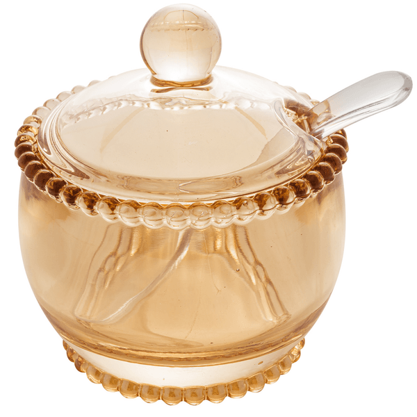 Açucareiro Pearl Wolff, Cristal, Com Colher, Âmbar, 200ml - 28401