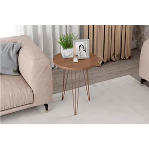 Mesa de Apoio em MDF, Pés Metálicos - Evolution Canelato