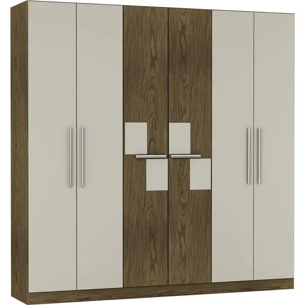 Guarda-roupa 6 portas com Pés - Maxel Toronto Malbec / Champagne