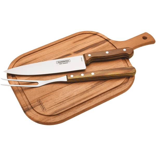 Conjunto Para Churrasco Polywood Tramontina, 3 Peças, Aço Inox - 21198414