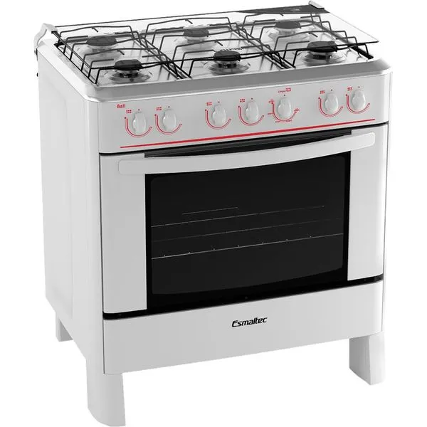Fogão 6 Bocas de Piso Esmaltec Branco - Bali