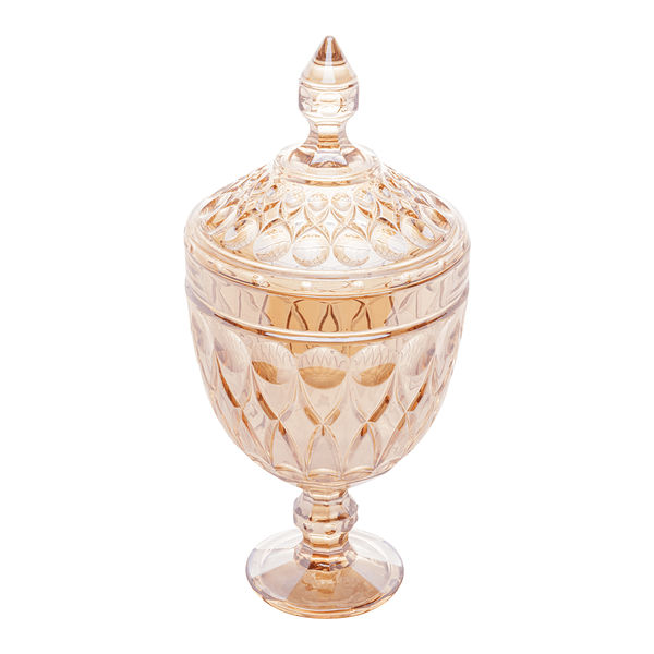 Potiche Decorativo Angel, Com Pé, Cristal, Âmbar - 27907