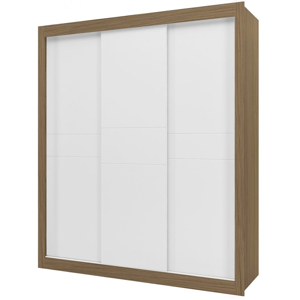 Guarda-roupas 3 Portas Deslizantes, 3 Gavetas, MDF - Canaã Móveis Esmeralda Wengue