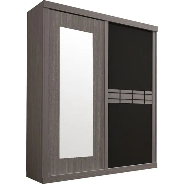 Guarda-roupa 2 Portas com 6 Pés - Bom Pastor Palace Niterói Gris / Preto