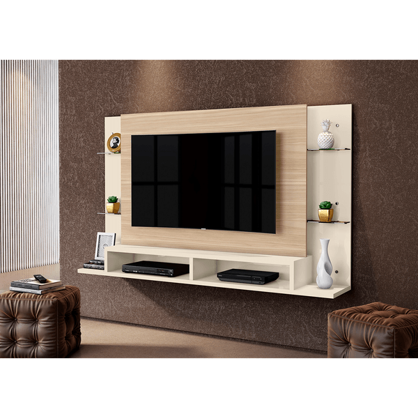 Painel para TV até 55'', 4 Prateleiras, 2 Nichos Organizadores - Malbec Macchiato/Matte Fosco