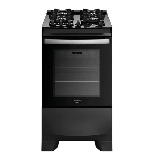 Fogão Dako Supreme Glass 4 Bocas a Gás Acendimento Automático Preto Bivolt