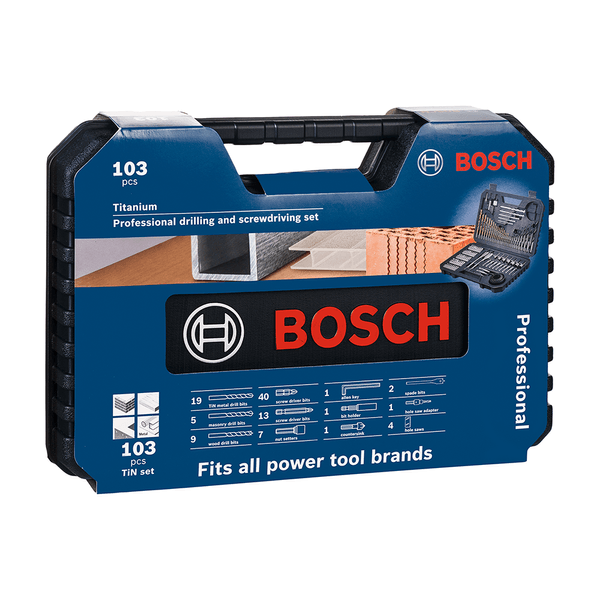 Kit de Acessórios Profissionais X-line da Bosch, 103 Peças, Com Maleta Organizadora, Titânio - 134408319