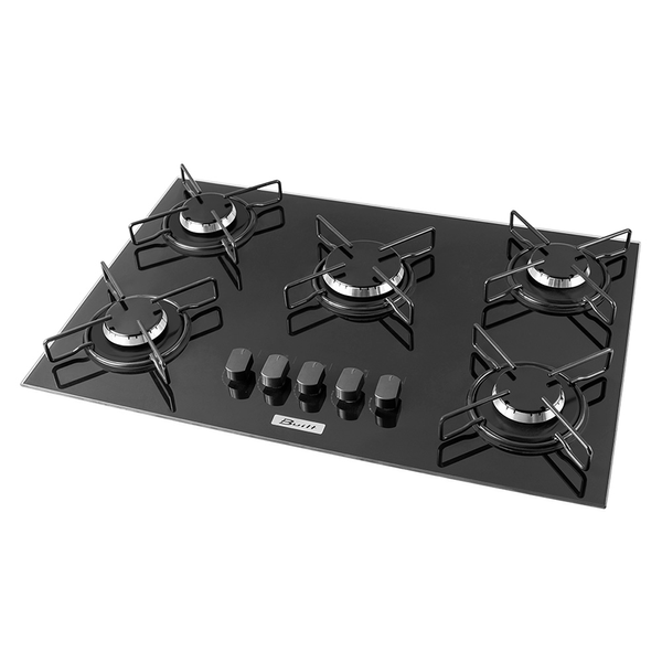 Cooktop Built 5 Bocas, Vidro Temperado, Queimadores Soft, Preto - BLT5QPRS Bivolt