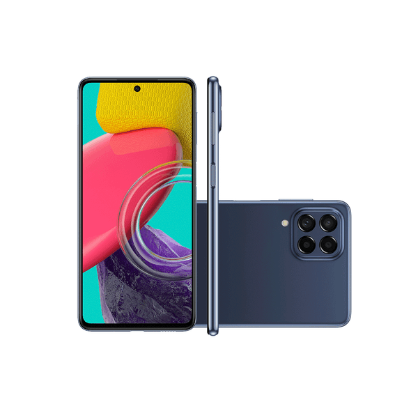 Smartphone Samsung Galaxy M53 5G Câmera Tripla 108MP 128GB 8B RAM Dual Sim Azul SM-M536BZBKZTO