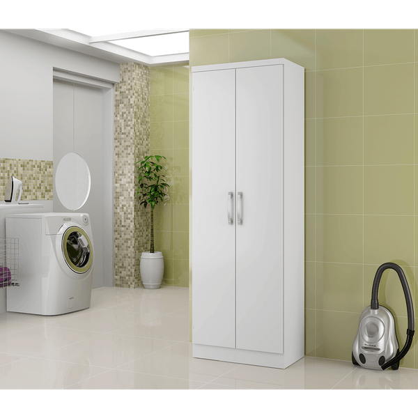 Armário Multiuso em MDP, 2 Portas, Acabamento Texturizado - Carraro 424 Branco